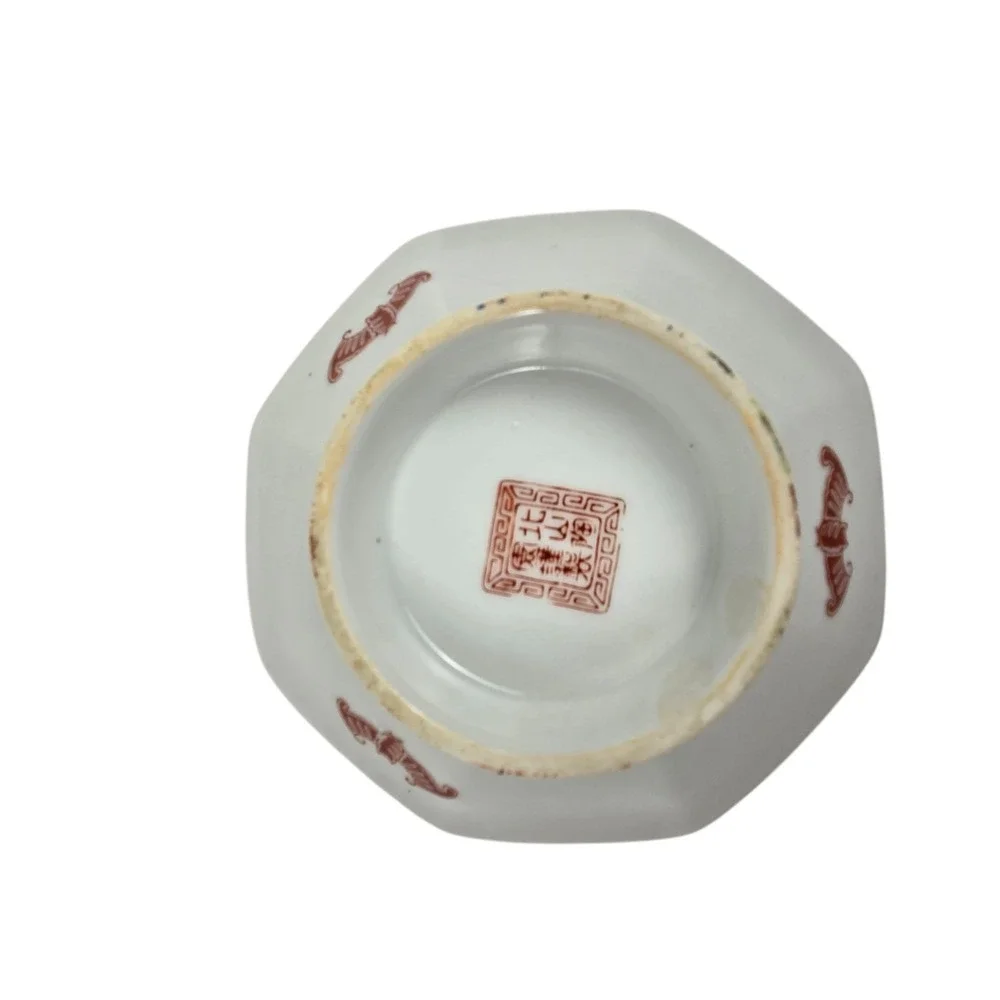 Antique Art Chinese Beishan‎ Pottery Dragon Octagonal Bowl Footed Dish 6.5
